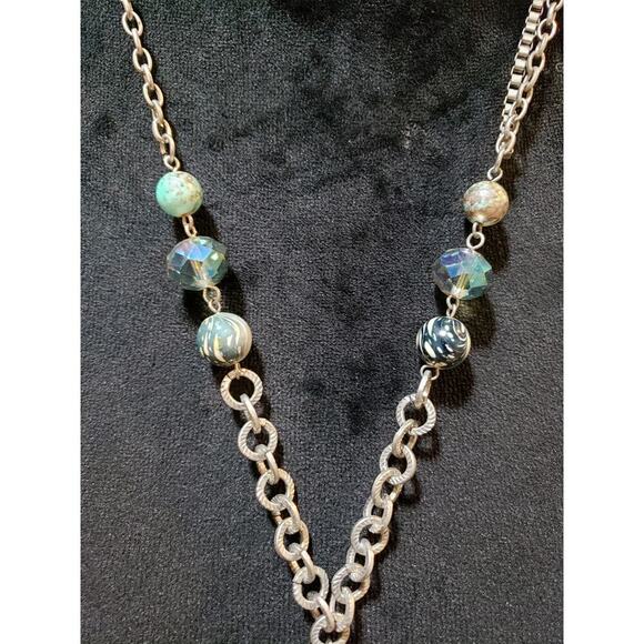 Women's Boho Abalone Style Pendant Necklace Beads Fringe Lobster Clasp - Picture 5 of 6